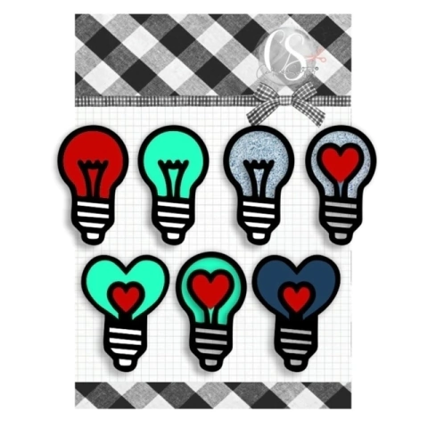 Acrílico Lâmpadas - 7 Peças Coleção Amorecos - Carina Sartor - AMO29