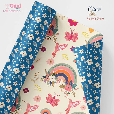 Folha para Scrapbook - Lari Batista - Coleção Ser - By Cela Branco - Beija-Flor