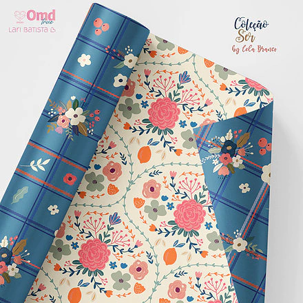 Folha para Scrapbook - Lari Batista - Coleção Ser - By Cela Branco - Jardim