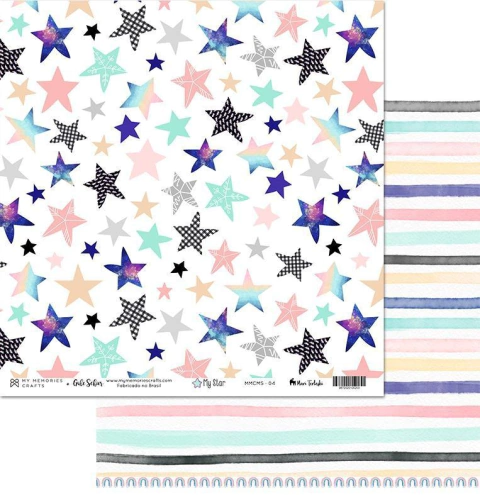 Folha para Scrapbook - My Memories - Coleção My Stars - MMCMS - 04