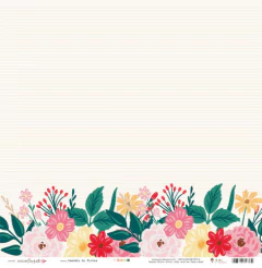 Papel Caminho de Flores - Coleção Jardim Secreto - Juju Scrapbook - comprar online