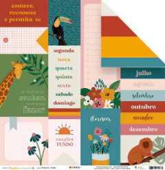 Folha para Scrapbook - Juju Scrapbook - Coleção Janeiro a Janeiro - Respire Fundo - 8D1B46