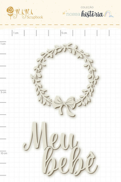 Enfeite Off-White Meu Bebê - Coleção Nossa História - Juju Scrapbook - 901B8F