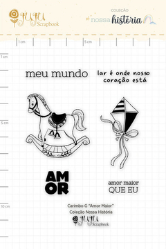 Carimbo G - Amor Maior - Coleção Nossa História - Juju Scrapbook - 901B2A