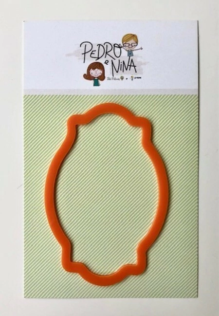 Acrílico - Moldura laranja - Coleção Pedro e Nina - Fabi Paliares - 5765