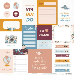 Papel Status: Viajando - Coleção Malas Prontas - Juju Scrapbook - 91172E - comprar online
