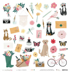 Papel Chegou a Primavera - Coleção Jardim Secreto - Juju Scrapbook - comprar online