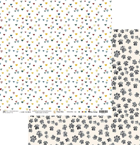 Folha para Scrapbook - My Memories Crafts - Coleção Meus Pets - MMCMP2-02