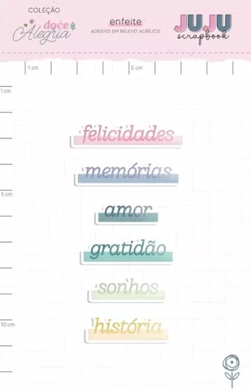 Adesivo em relevo Acrílico Amor - Coleção Doce Alegria I Juju Scrapbook - comprar online