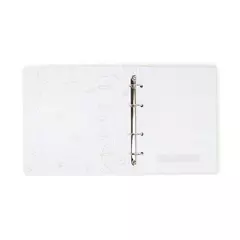 Kit Livro Álbum Argolado Do Bebê 18x24 Off White + Cartões Mesversário Do Bebê 10x15 Off White - Cicero - Criar - Papelaria e Scrapbook
