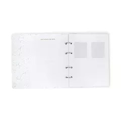 Kit Livro Álbum Argolado Do Bebê 18x24 Off White + Cartões Mesversário Do Bebê 10x15 Off White - Cicero - loja online