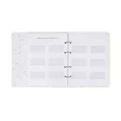 Imagem do Kit Livro Álbum Argolado Do Bebê 18x24 Off White + Cartões Mesversário Do Bebê 10x15 Off White - Cicero