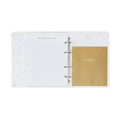 Kit Livro Álbum Argolado Do Bebê 18x24 Off White + Cartões Mesversário Do Bebê 10x15 Off White - Cicero