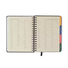Imagem do Agenda Planner Wire-o 2026 Jardim Semanal Notas c/ Divisórias A5 Verde - Cicero
