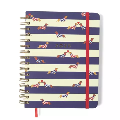 Agenda Planner Wire-o 2026 Praia Semanal Notas c/ Divisórias A5 Cachorros - Cicero - comprar online