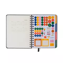 Agenda Planner Wire-o 2026 Praia Semanal Notas c/ Divisórias A5 Cachorros - Cicero - loja online