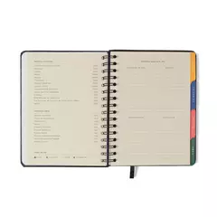 Agenda Planner Wire-o 2026 Praia Semanal Notas c/ Divisórias A5 Cachorros - Cicero