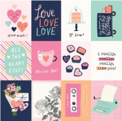 Folha para Scrapbook - Coleção Happy Hearts - 3x4 Elements - Simple Stories - 16911 - comprar online