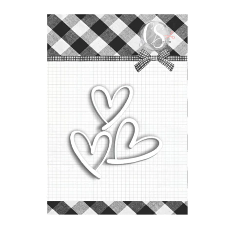 Acrílico Coração Vazado - Coleção Cozy - 3 peças - Carina Sartor - COZ26