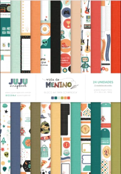 Bloco A4 para Scrapbook - Coleção Vida de Menino I Juju Scrapbook - comprar online