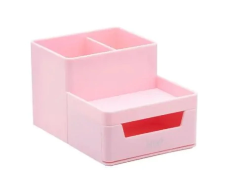 Organizador de Mesa com Gaveta - Rosa Pastel - BRW - OR5043