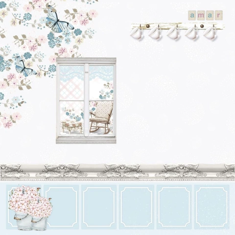 Folha para Scrapbook - Coleção Doce Maria - Lar - Decore Crafts - 0201