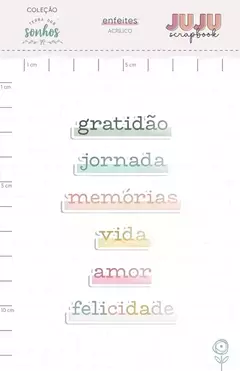 Acrílico Gratidão - Coleção Terra dos Sonhos I Juju Scrapbook