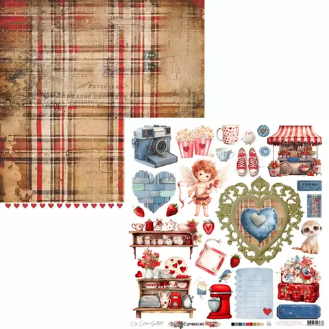Papel Para Scrapbook 240G Coleção Amorecos - Carina Sartor - AMO06