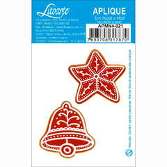 Aplique Em Papel E Mdf - Doce Natal - Biscoito Estrela E Sino - APMN4-21 - comprar online