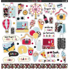 Kit 12 Folhas + Adesivo - Parque de Diversões 2 - Lemon Scrapbook - comprar online