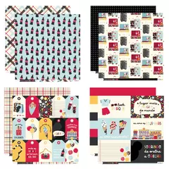 Kit 12 Folhas + Adesivo - Parque de Diversões 2 - Lemon Scrapbook - loja online