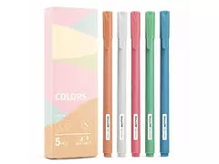 Kit com 5 canetas gel coloridas - Tamanho 0.5