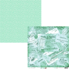 Papel de Scrapbook - Coleção MIX TAPE – Básico VERDE- Carina Sartor – BASE109