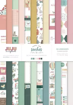 Bloco A4 para Scrapbook - Coleção Terra dos Sonhos I Juju Scrapbook