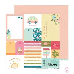 Papel para Scrapbook Boas Férias - Coleção Lar Doce Mar I Juju Scrapbook - comprar online