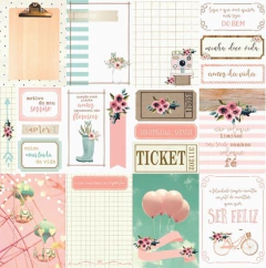 Papel para Scrapbook- Dany Peres Design -Coleção Felicidade - Cards and Cuts - DP-FE-06 - comprar online