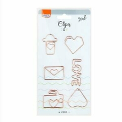 Clipes Para Papel- Formatos - Rose Gold c/ 6un - BRW