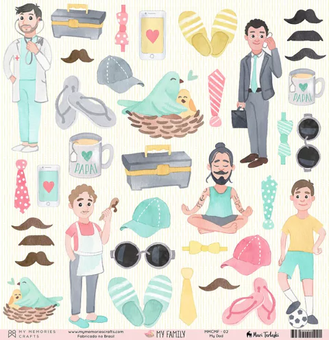 Folha para Scrapbook - My Memories - Coleção My Family - MMCMF-02