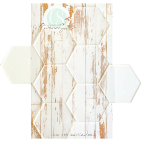 Complemento Acrílico Hexágono Cristal - Carina Sartor - CSD69