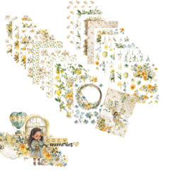 Bloco A5 Flores Coleção COZY - Carina Sartor - COZ003 - Criar - Papelaria e Scrapbook