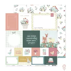 Papel para Scrapbook Deixe Florescer - Coleção Terra dos Sonhos I Juju Scrapbook