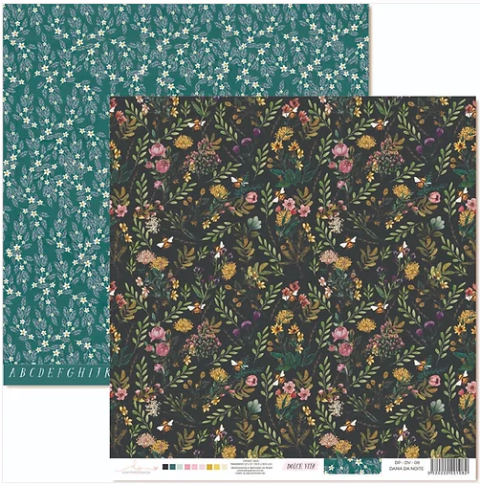 Folha para Scrapbook - Coleção Dolce Vita - Folha Dama da Noite - Dany Peres - DP-DV-08