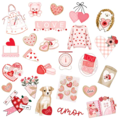 Folhas para Scrapbook - Dany Peres - Coleção Sweet Love DP-SL-02 Surpresinhas