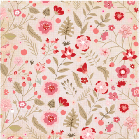 Folhas para Scrapbook - Dany Peres - Coleção Sweet Love DP-SL-06 - Flores pra Você