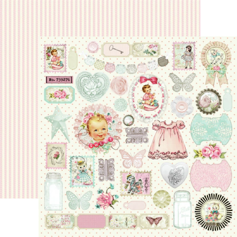 Folhas para Scrapbook - Dany Peres - Coleção Doces Lembranças - Pequenas Lembranças - DP-DL-02