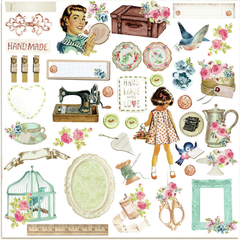 Folha para Scrapbook - Dany Peres Design - Coleção Homemade Love - Costurinha - DP-HL-04 - comprar online