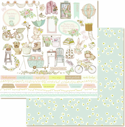 Folhas para Scrapbook - Dany Peres - Nat&Noel Peek a boo - Folha Mundo da Nat - DP-NAT-02