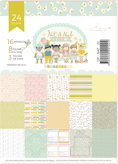 Bloco A5 - Coleção Nat&Noel Peek a boo - Dany Peres - DP-NAT-22