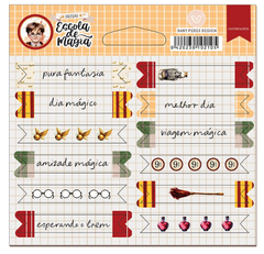 Tirinhas Em Chipboard Estampado Adesivado - Coleção Escola de Magia - Dany Peres DP-EM-22A