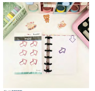 Cartelinha com 6 Clips Decorados Modelo Setinha - Buendia - EVA00192